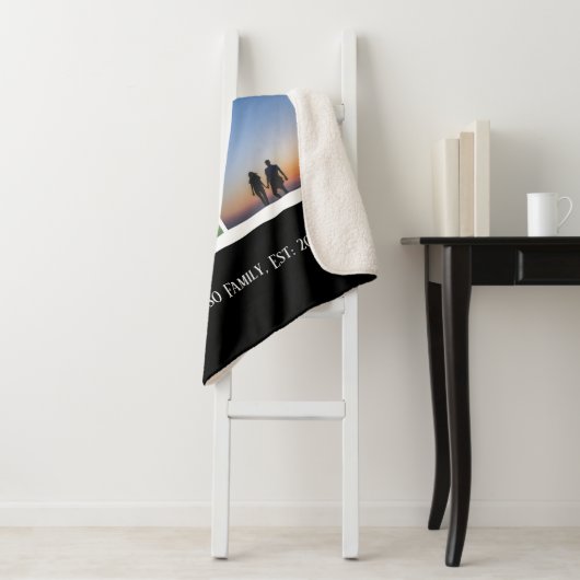 フォー写真テンプレートとモノグラムパーソナライズされた シェルパブランケット (インサイチュ)