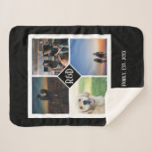 フォー写真テンプレートとモノグラムパーソナライズされた シェルパブランケット (正面(横))