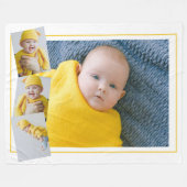 フォー写真テンプレート パーソナライズされた フリースブランケット (正面(横))