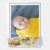 フォー写真テンプレート パーソナライズされた フリースブランケット (正面)