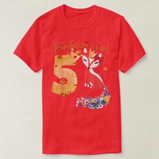 フォー動物愛好家5th誕生日ガールBday 5年 Tシャツ (デザイン正面)