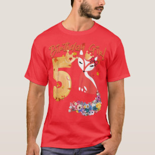 フォー動物愛好家5th誕生日ガールBday 5年 Tシャツ