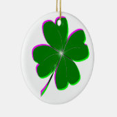 フォー白熱［赤熱］光を放つリーフクローバー セラミックオーナメント (右)