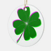 フォー白熱［赤熱］光を放つリーフクローバー セラミックオーナメント (左)