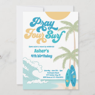 フォー祈サーフレトロサーフビーチ4th誕生日 招待状