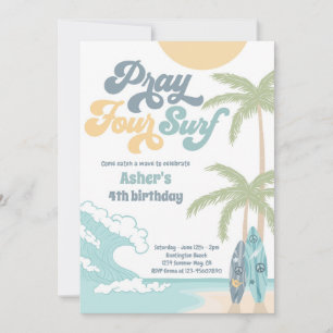 フォー祈サーフレトロサーフビーチ4th誕生日 招待状