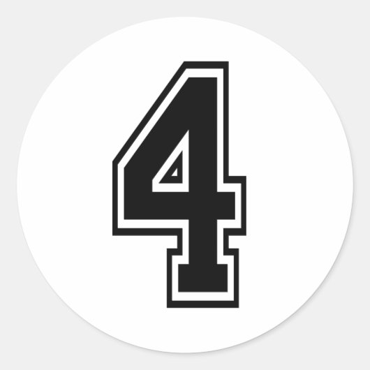 フォー4ブラックスポーツフォントクラシックラウンドステッカー ラウンドシール (正面)