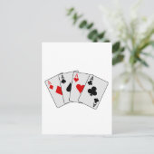 フォー・エース(Four A Kind)トランプのポーカートランプ ポストカード (スタンド正面)