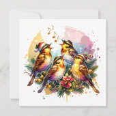 フォー コーリング バーズ | 12日間のクリスマス シーズンカード (正面)