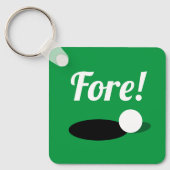 フォー!ゴルフカスタム選手のためのゴルフボールキーチェーンギフト キーホルダー (正面)
