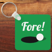 フォー!ゴルフカスタム選手のためのゴルフボールキーチェーンギフト キーホルダー (正面)