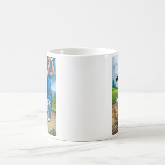 フォー!ゴルフボ素晴らしール脱出 コーヒーマグカップ (中央)