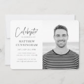 フォー・ヒム・バーチャル・お祝い・オブ・ライフ・モダンフォト 招待状 (正面)