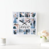 フォ結婚トコラージュカスタム色 スクエア壁時計 (ホーム)