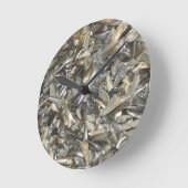 フカザメの化石パターン ラウンド壁時計 (傾斜)