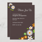 フカスタマイズロアリー茶色の招待状 招待状 (正面/裏面)