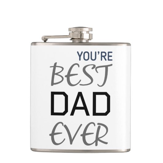 フカスタマイズロスク最高のパパエバタイポグラフィフラスコ フラスク (正面)