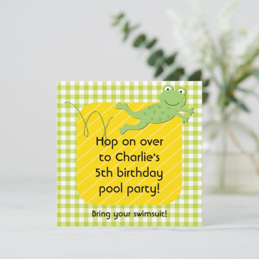 フカスタマイズロッグ誕生日招待状 招待状 (スタンド正面)