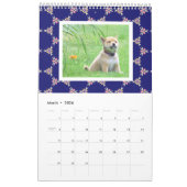 フカスタムァミリ写真|青いタイスペインのルパターン カレンダー (3月 2026)