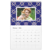 フカスタムァミリ写真|青いタイスペインのルパターン カレンダー (2月 2026)