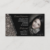 フカスタムォトまたはロゴブラックプラチナグリッタースパーク 名刺 (裏面)