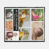 フカスタムォトコラージュWE LAVE YOUおばあちゃん フリースブランケット (正面(横))