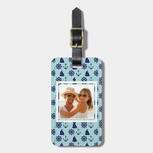 フカスタムォトシーサイドパターン ラゲッジタグ (正面縦)