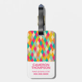 フカスタムォトハーレキンヴィンテージパターン ラゲッジタグ (裏面縦)