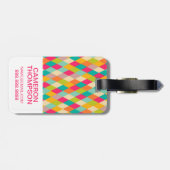 フカスタムォトハーレキンヴィンテージパターン ラゲッジタグ (裏面横)