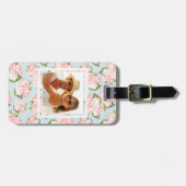 フカスタムォトバラパターン(青い水玉模様) ラゲッジタグ (正面横)