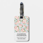 フカスタムォトバラパターン(青い水玉模様) ラゲッジタグ (裏面縦)