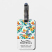 フカスタムォトバードオブパラダイス&オーキッドパターン ラゲッジタグ (裏面縦)
