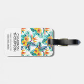 フカスタムォトバードオブパラダイス&オーキッドパターン ラゲッジタグ (裏面横)