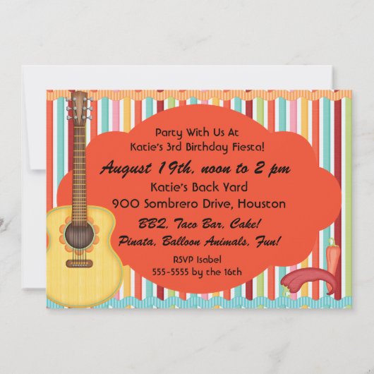 フカスタムォトフィエスタ誕生日招待状 招待状 (裏面)