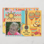 フカスタムォトフィエスタ誕生日招待状 招待状 (正面/裏面)