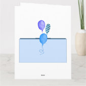 フカスタムォトブルーバンティング&バルーンズ誕生日 カード (裏面)