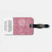 フカスタムォトブルーレースの花模様の背景 ラゲッジタグ (裏面横)