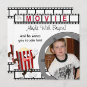 フカスタムォトムービーナイト誕生日招待状 招待状 (正面/裏面)