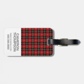 フカスタムォトレッドプレイド背景 ラゲッジタグ (裏面横)