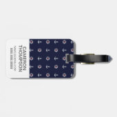 フカスタムォトレッドホワイト&ブルーいかりパターン ラゲッジタグ (裏面横)