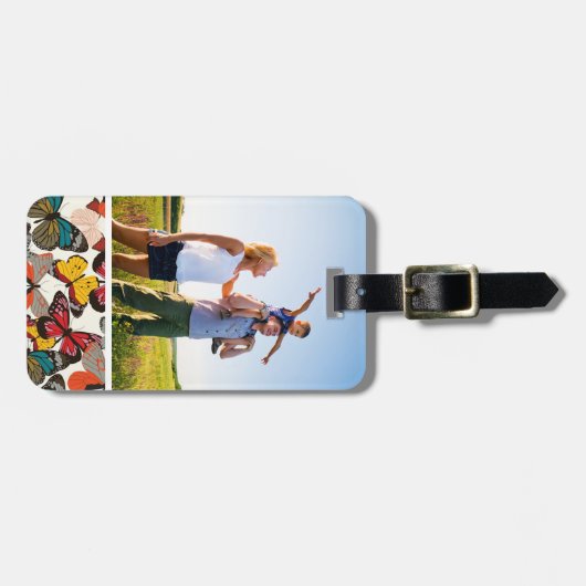 フカスタムォトレトロの花模様7 ラゲッジタグ (正面横)