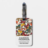 フカスタムォトレトロの花模様7 ラゲッジタグ (裏面縦)