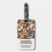 フカスタムォトレトロの花模様7 ラゲッジタグ (裏面縦)