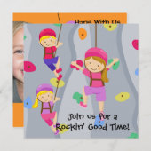 フカスタムォトロックウォール誕生日招待状 招待状 (正面/裏面)