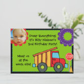 フカスタムォト建築誕生日5x7インチ招待状 招待状 (スタンド正面)