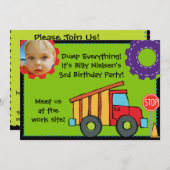 フカスタムォト建築誕生日5x7インチ招待状 招待状 (正面/裏面)