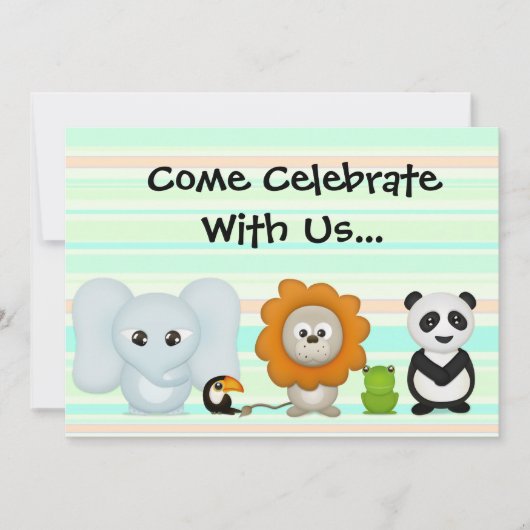 フカスタムォト招待状、ファースト誕生日、またはシャワー 招待状 (正面)