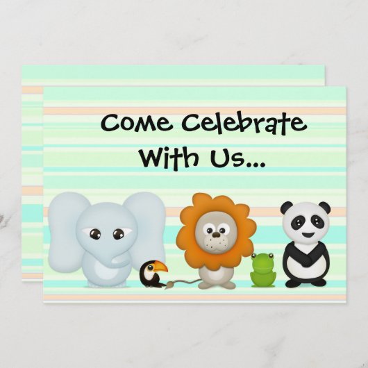 フカスタムォト招待状、ファースト誕生日、またはシャワー 招待状 (正面/裏面)