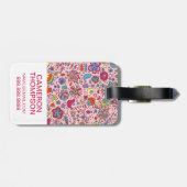 フカスタムォト春パターンとカラフルフラワー ラゲッジタグ (裏面横)