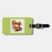 フカスタムォト春パターン(白い水玉模様) ラゲッジタグ (正面横)